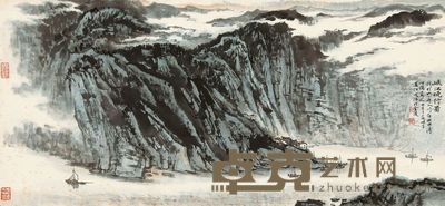 宋文治 峡江晓行图 镜片 38.5×83.5cm