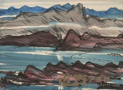 林风眠 山川 镜片 30×40.5cm