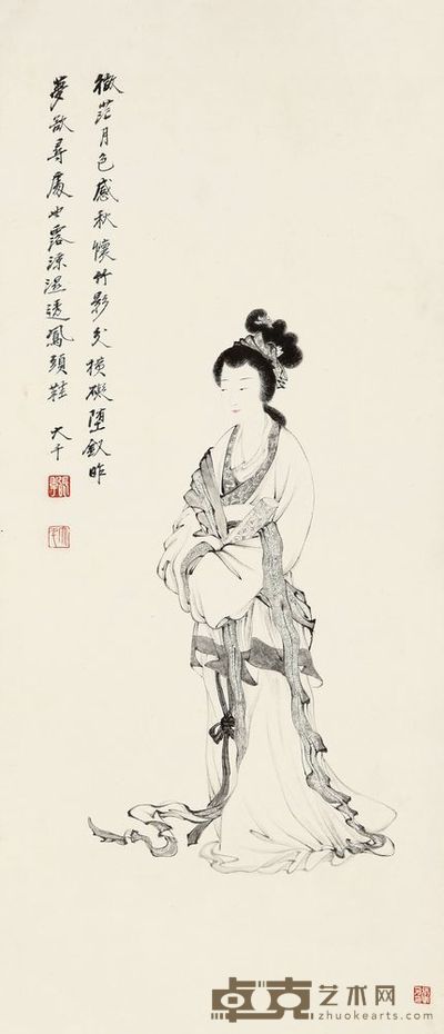 张大千 仕女 立轴 94×40.5cm