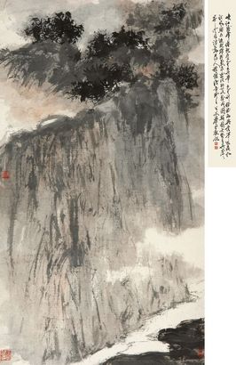 傅抱石 1960年作 杜甫诗意图 立轴