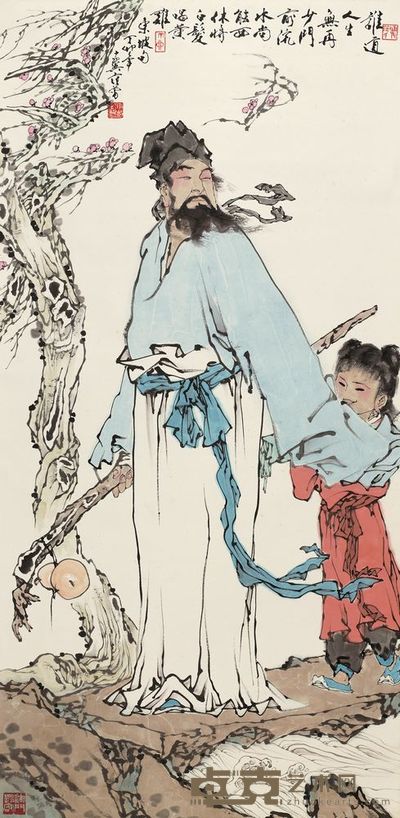 范曾 1987年作 东坡行吟 立轴 138×68.5cm