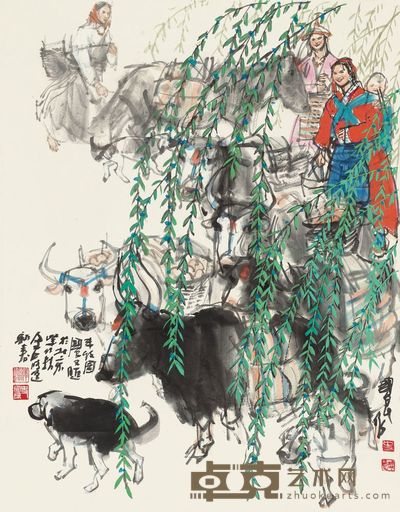 史国良 丰收图 镜片 88×68.5cm