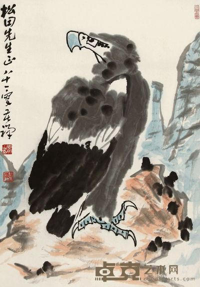 李苦禅 雄鹰 立轴 67.5×47cm