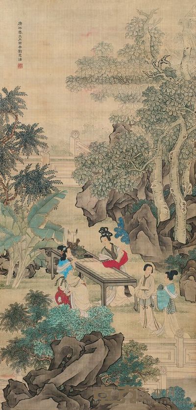 刘凌沧 1930年作 夏园清暑 立轴 107×52cm