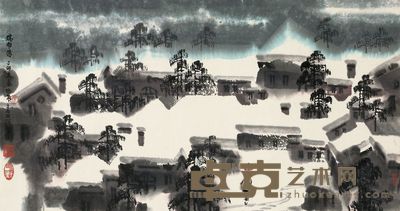 徐希 1987年作 瑞雪图 镜片 48×90cm