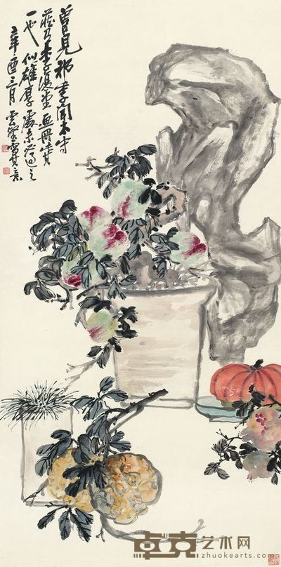 赵云壑 1921年作 多子图 立轴 135×66cm