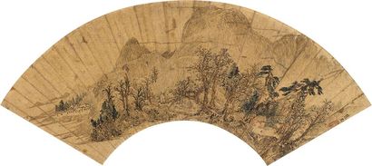 张宏 嵩山幽居 扇面