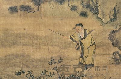 无款 河伯掷筹 立轴 49×75cm