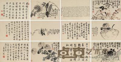 边寿民 秋意荒率册 册页 （十二开） 18×26.5cm×12