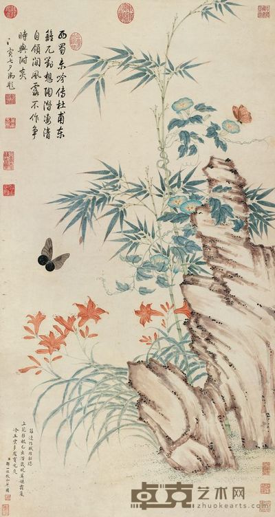 邹一桂 秋圃风露 立轴 108×58.5cm