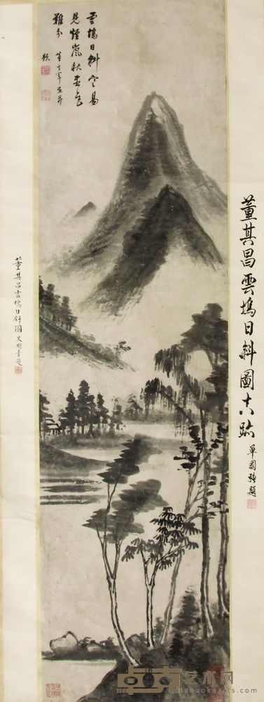董其昌 山水 水墨纸本 立轴 140×37