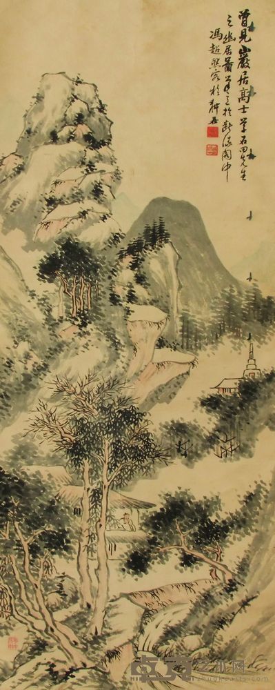 冯超然 山水 设色纸本 立轴 133×52CM