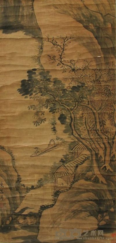 陈继儒 山水 设色纸本 立轴 116×55