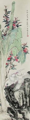 陆抑非 花鸟 设色纸本 立轴