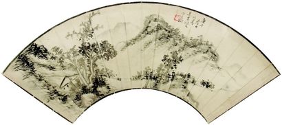 卞文瑜 山水 水墨纸本 扇面
