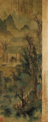 允禧 山水 设色绢本 立轴