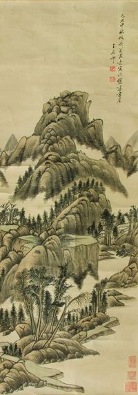 王原祁 山水 设色纸本 立轴