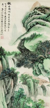 吴湖帆 山水 设色纸本 镜片