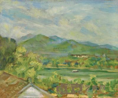 庄子曼 1949年作 青山绿水 25.5×30.5cm
