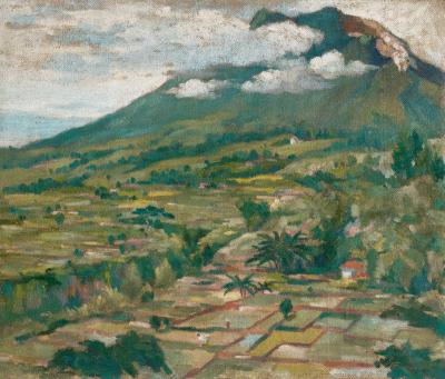 周碧初 1953年作 印尼火山