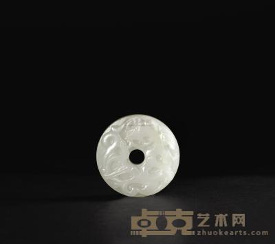 清乾隆 白玉螭龙谷纹璧 直径5cm