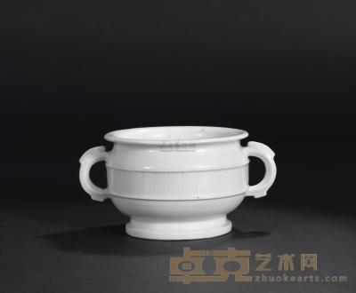 清 德化窑螭龙耳簋 7.5×15cm