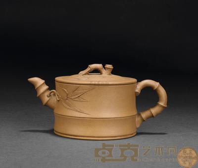 吴云根 竹段壶 长18cm