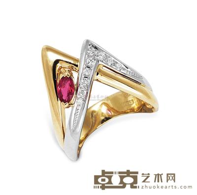红宝钻石18K/PT900(翁淳)戒指