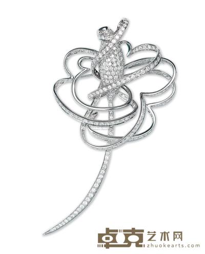 钻石18K白金胸花—“花的旋律”
