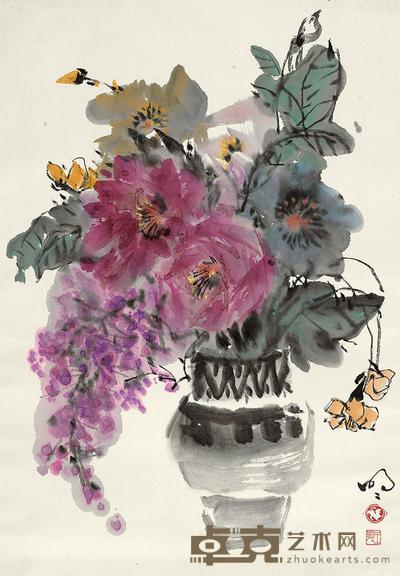 王明明 瓶花 立轴 65.5×45cm
