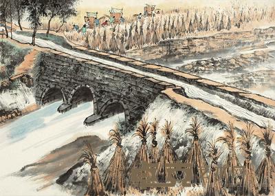 吴一峰 水满粮丰收 镜心 39×54.5cm