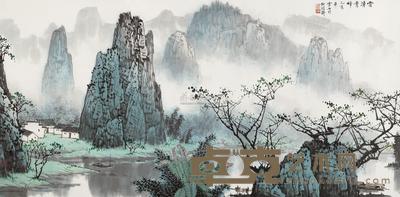 白雪石 1995年作 云涌青峰 镜框 67×135.5cm