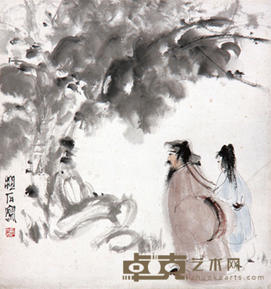 傅抱石 《人物》 立轴 34×36cm