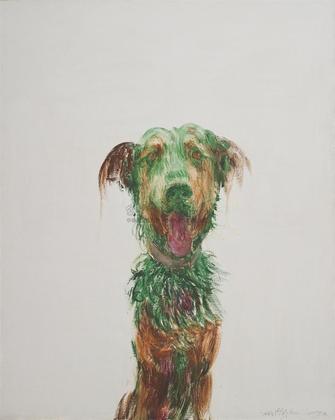 周春芽 2006年作 Green Dog