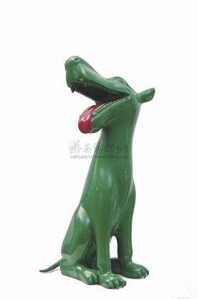 周春芽 2007年作 Green Dog