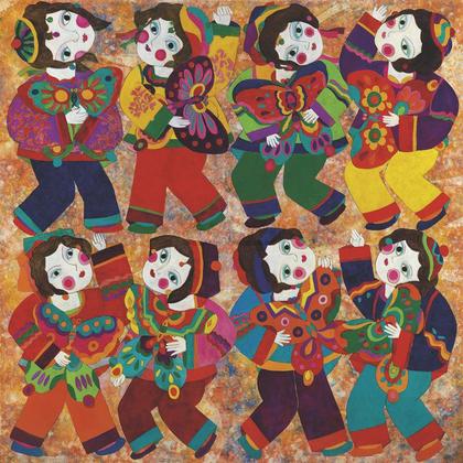 吴昊 2001年作 Eight Children and Kites