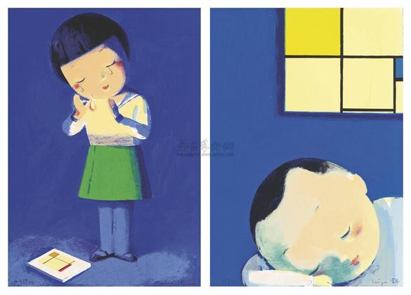 刘野 2000年作 Little Girl； & Sleeping Boy