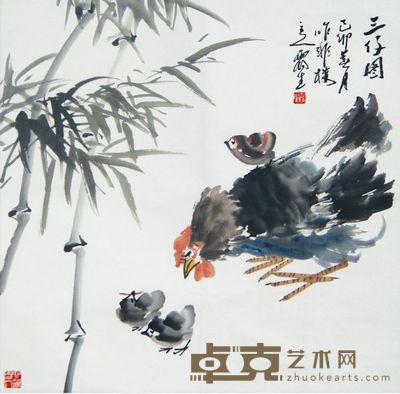 李霞生 三仔图 68*67cm 约4.2平尺