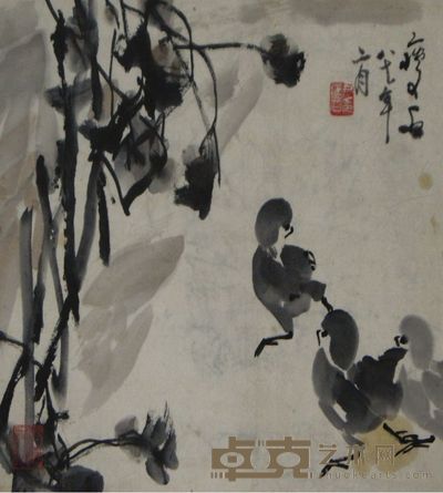 尹瘦石 花鸟 42*34 约1.3平尺