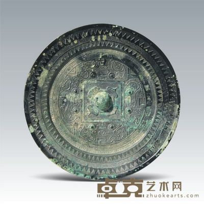 汉 尚方博局八灵镜 直径:16.1cm