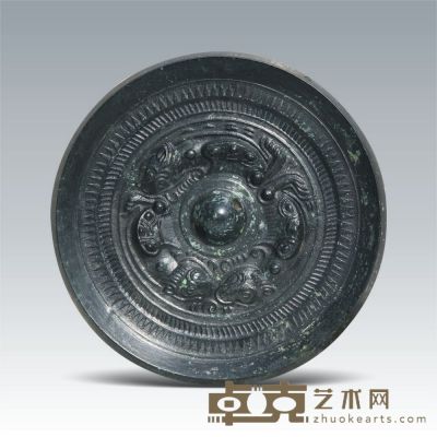 汉 三虎镜 直径：10.5cm