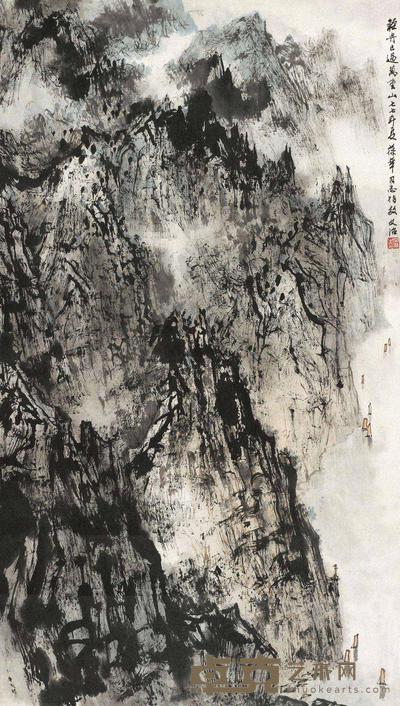 宋文治 轻舟已过万重山 立轴 38.5×68cm