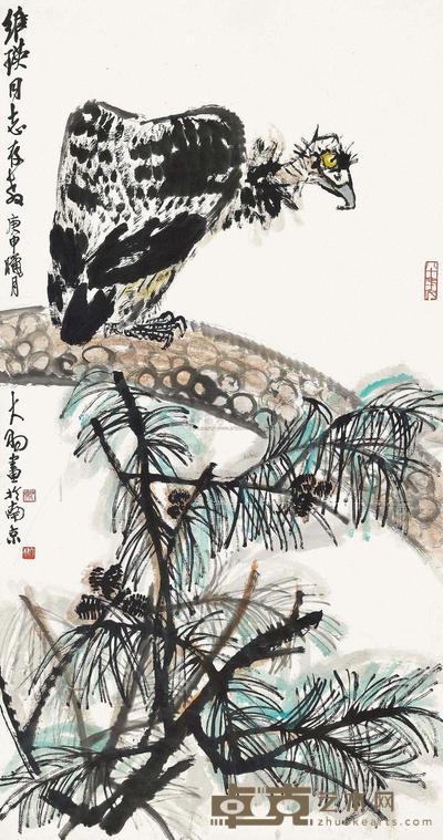 陈大羽 1980年作 松鹰图 立轴 179.5×96cm