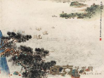 钱松嵒 太湖巨观 立轴 43×57cm