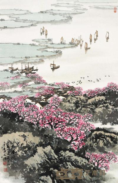 宋文治 江南春晓 镜片 70×45.5cm