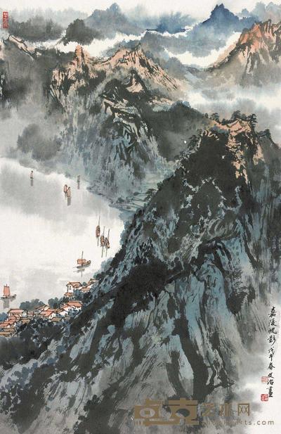 宋文治 嘉陵帆影 立轴 43×66cm