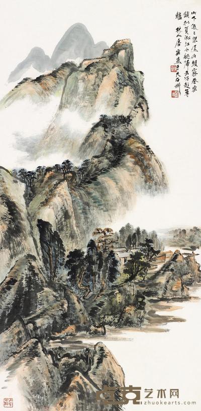 唐云 山水 镜片 136.5×67cm