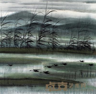 林风眠 芦雁 镜片 67×65.5cm