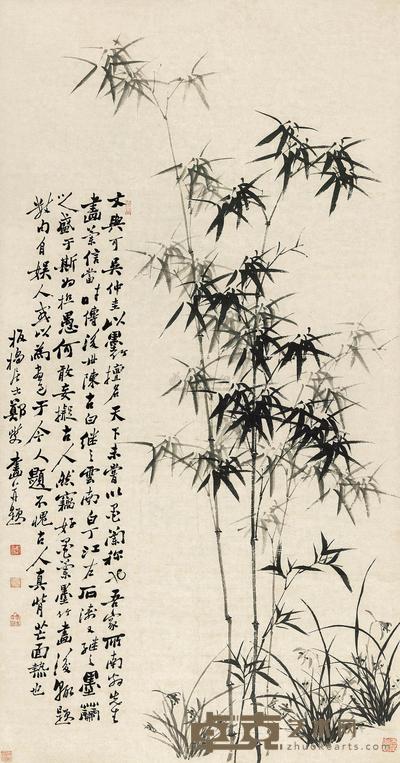 郑燮 兰竹 立轴 200×105cm