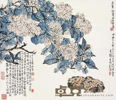 罗叔子 花鸟 立轴 79×68.5cm